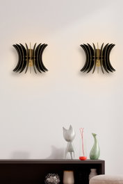 Opviq Wing Sconce Juego de 2 Lámparas de Pared Negras